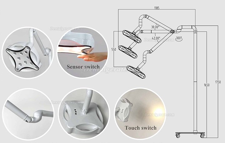 Micare JD1700L LED Minor Chirurgische Lampe Schattenlose Betriebslampe f&uuml;r Zahnkliniken